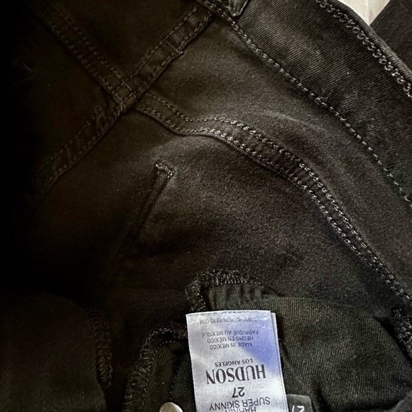 EUC Hudson Jeans Black‎ Skinny Denim Size 27 - Picture 5 of 5